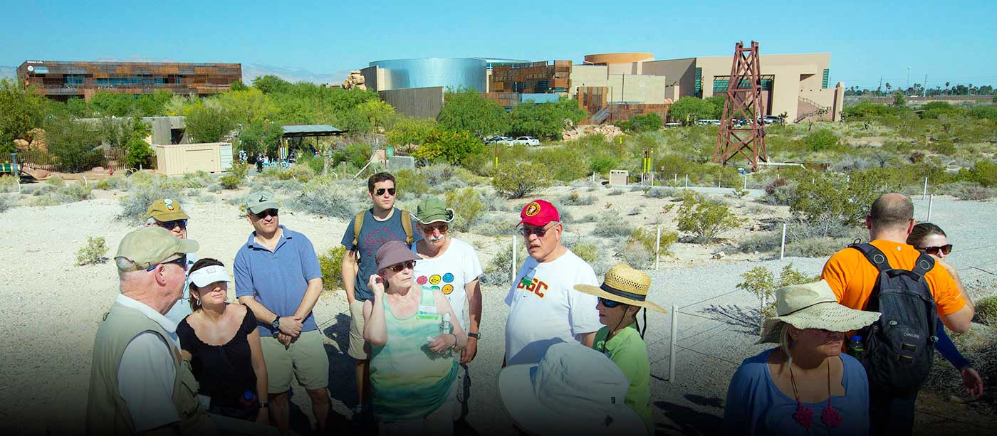 Tour group on the Springs Preserve trails